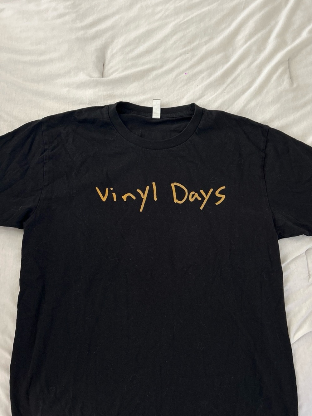 Vinyl Days Short Sleeve Tee - Black with Gold Script